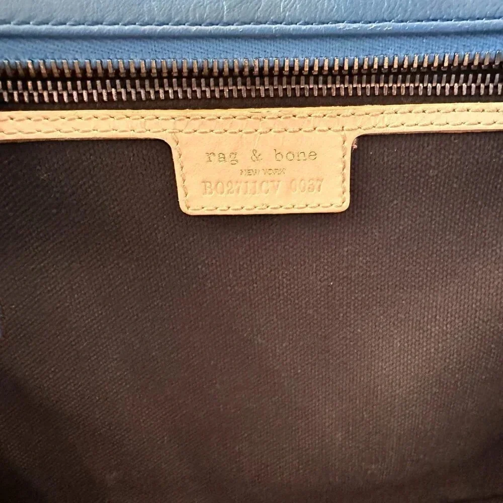 Rag & Bone Small Blue Leather Pilot Bag